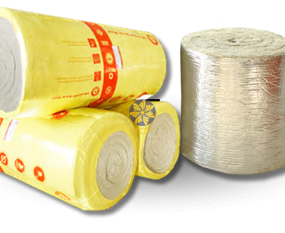 Bông Khoáng Rockwool Dạng Cuộn Có Bạc